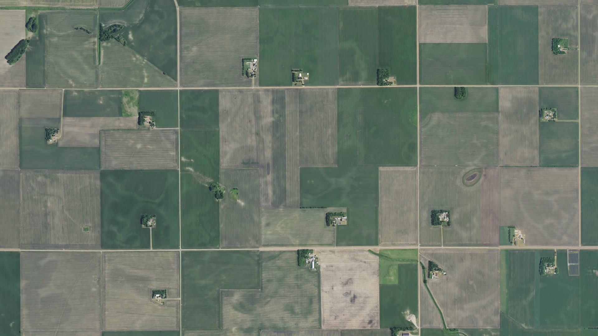 Aerial view of land around Three Lakes, Minnesota