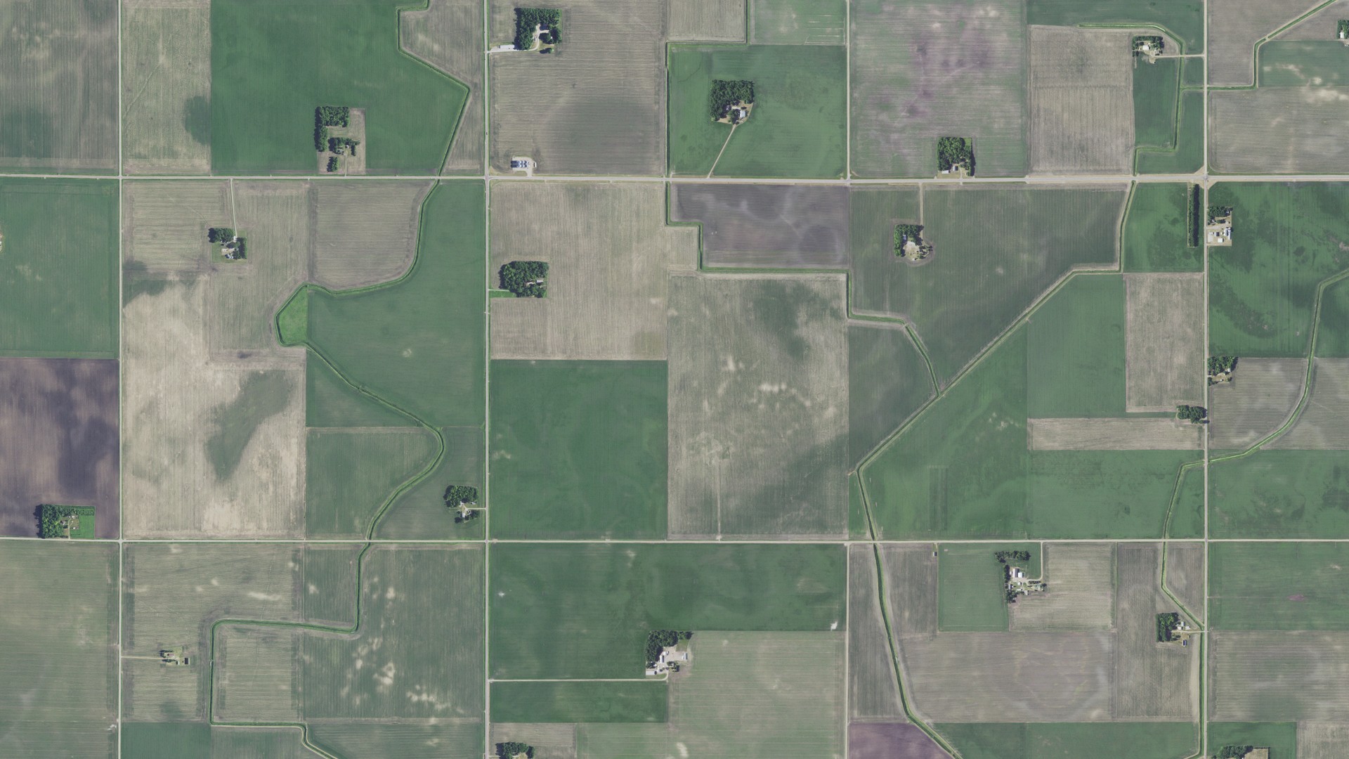 Aerial view of land around Wellington, Minnesota