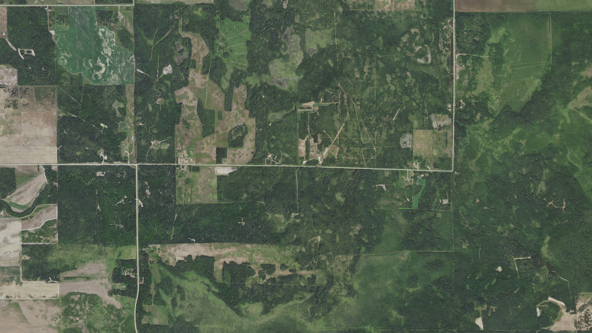 Aerial view of land around Golden Valley, Minnesota