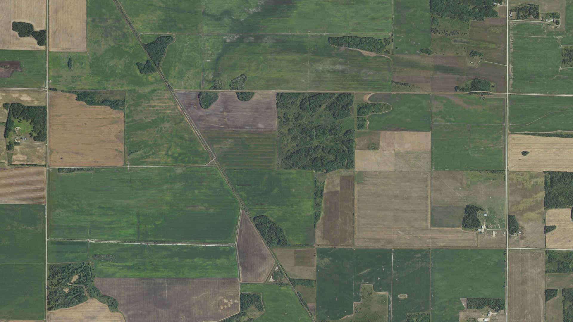 Aerial view of land around Moose, Minnesota