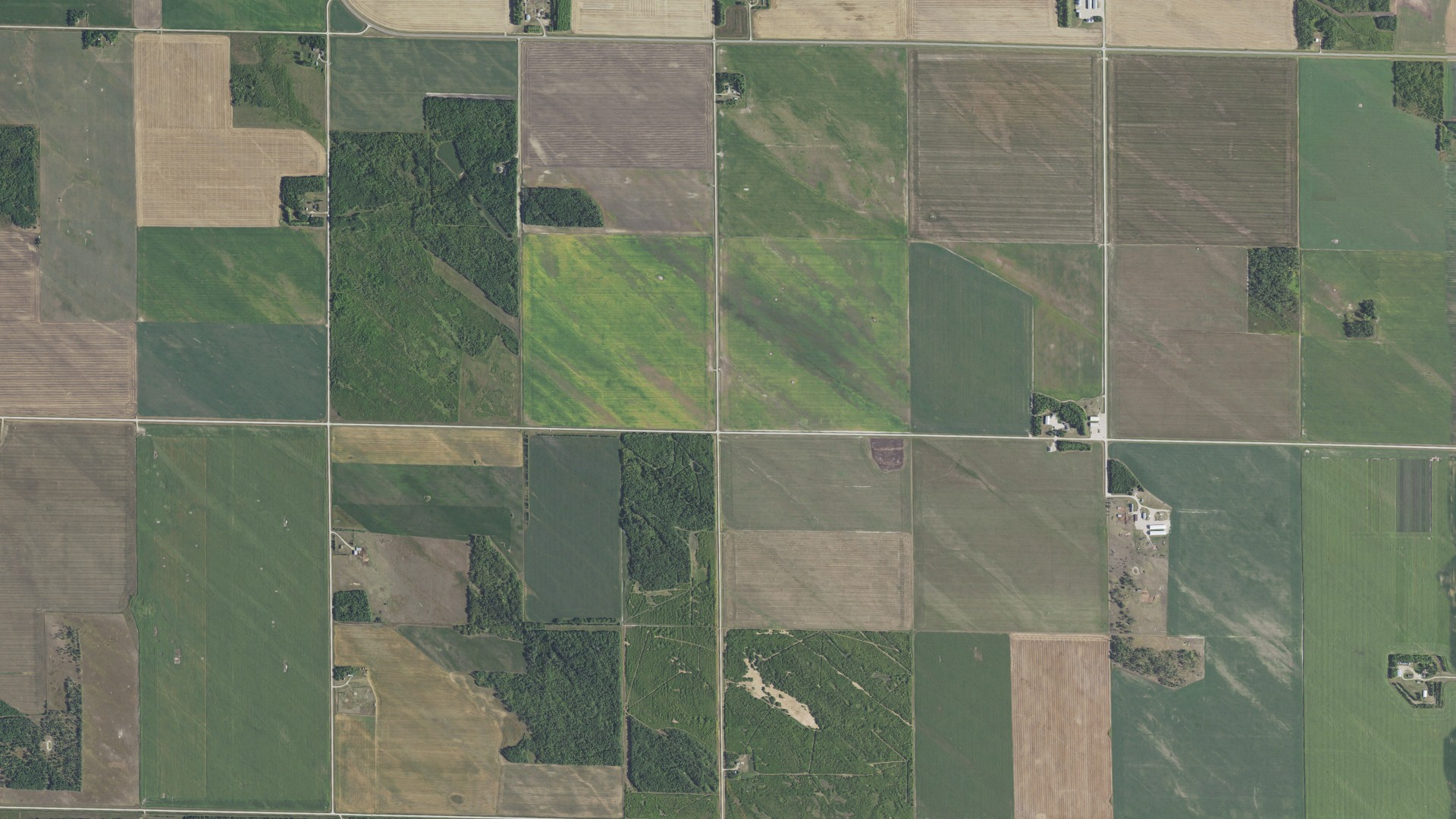 Aerial view of land around Nereson, Minnesota