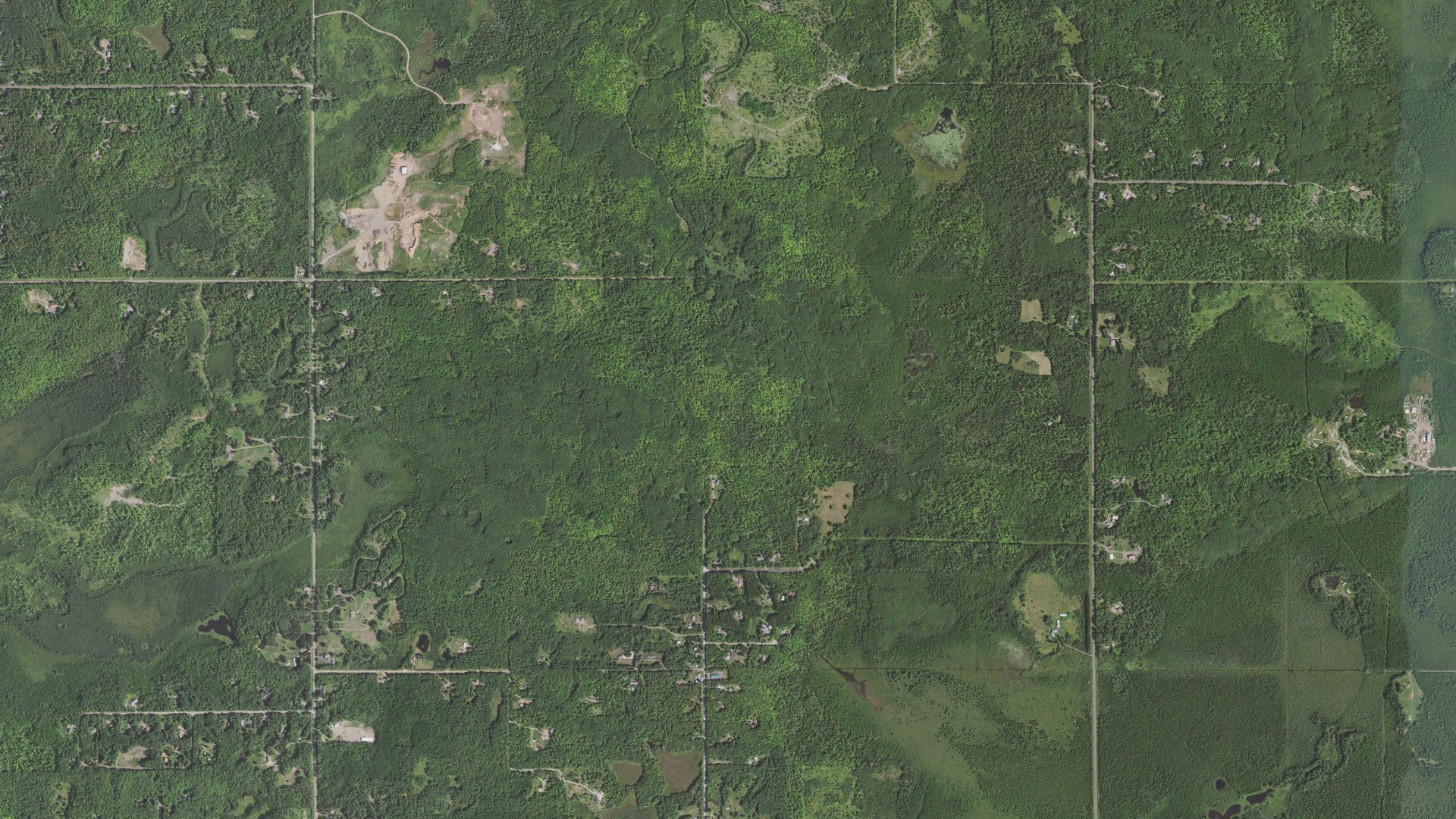 Aerial view of land around Canosia, Minnesota