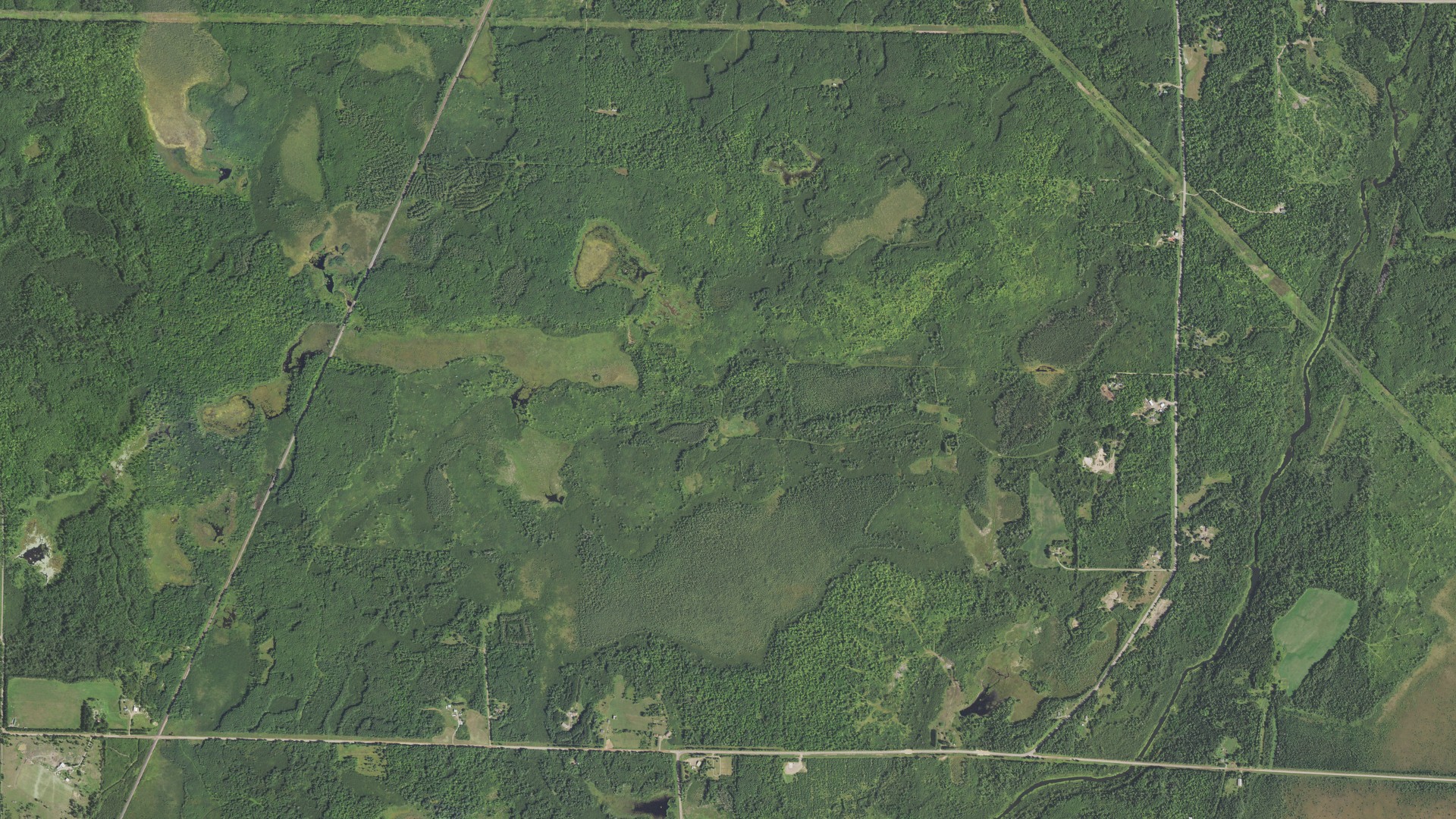 Aerial view of land around Culver, Minnesota