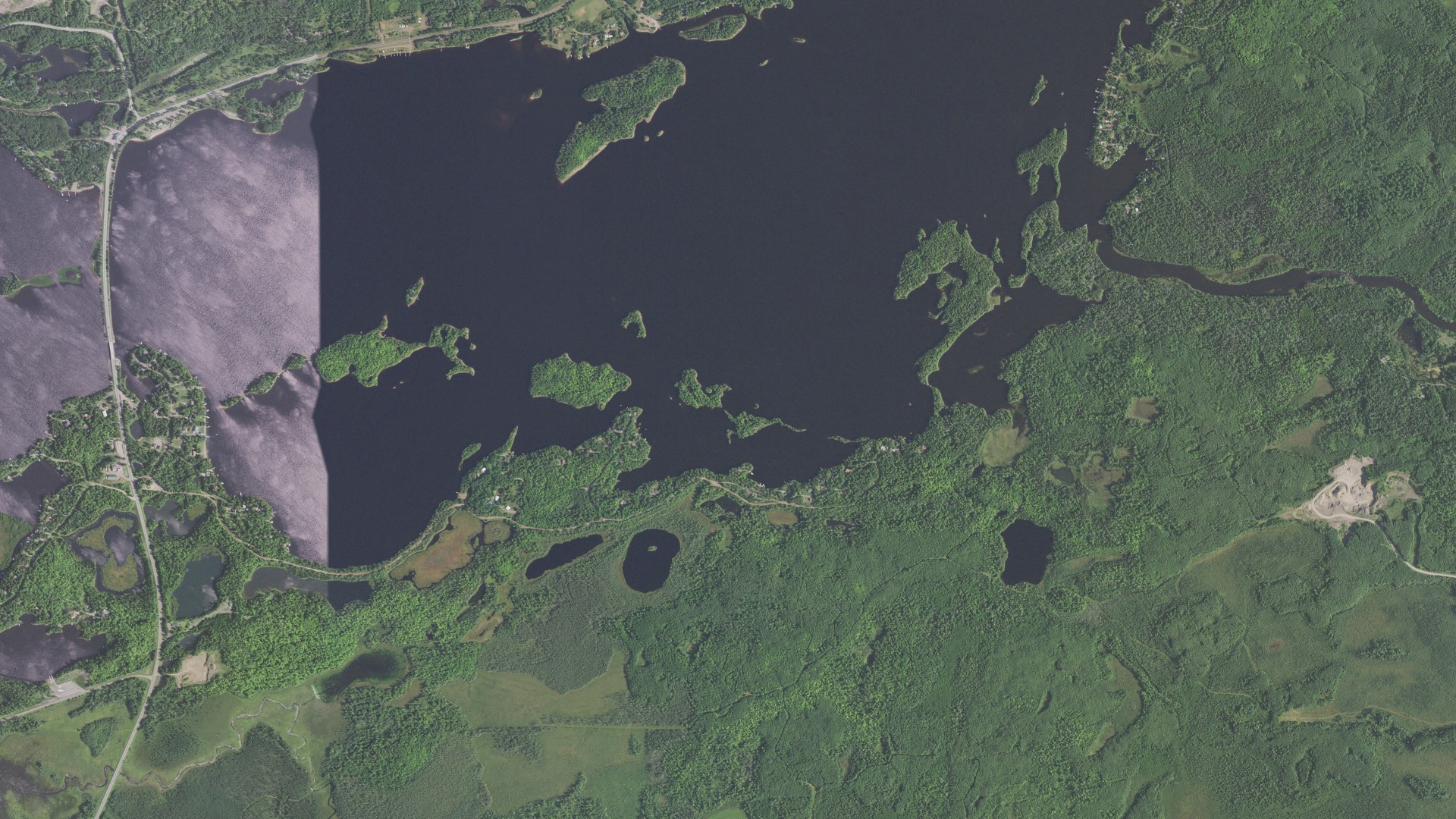 Aerial view of land around Gnesen, Minnesota
