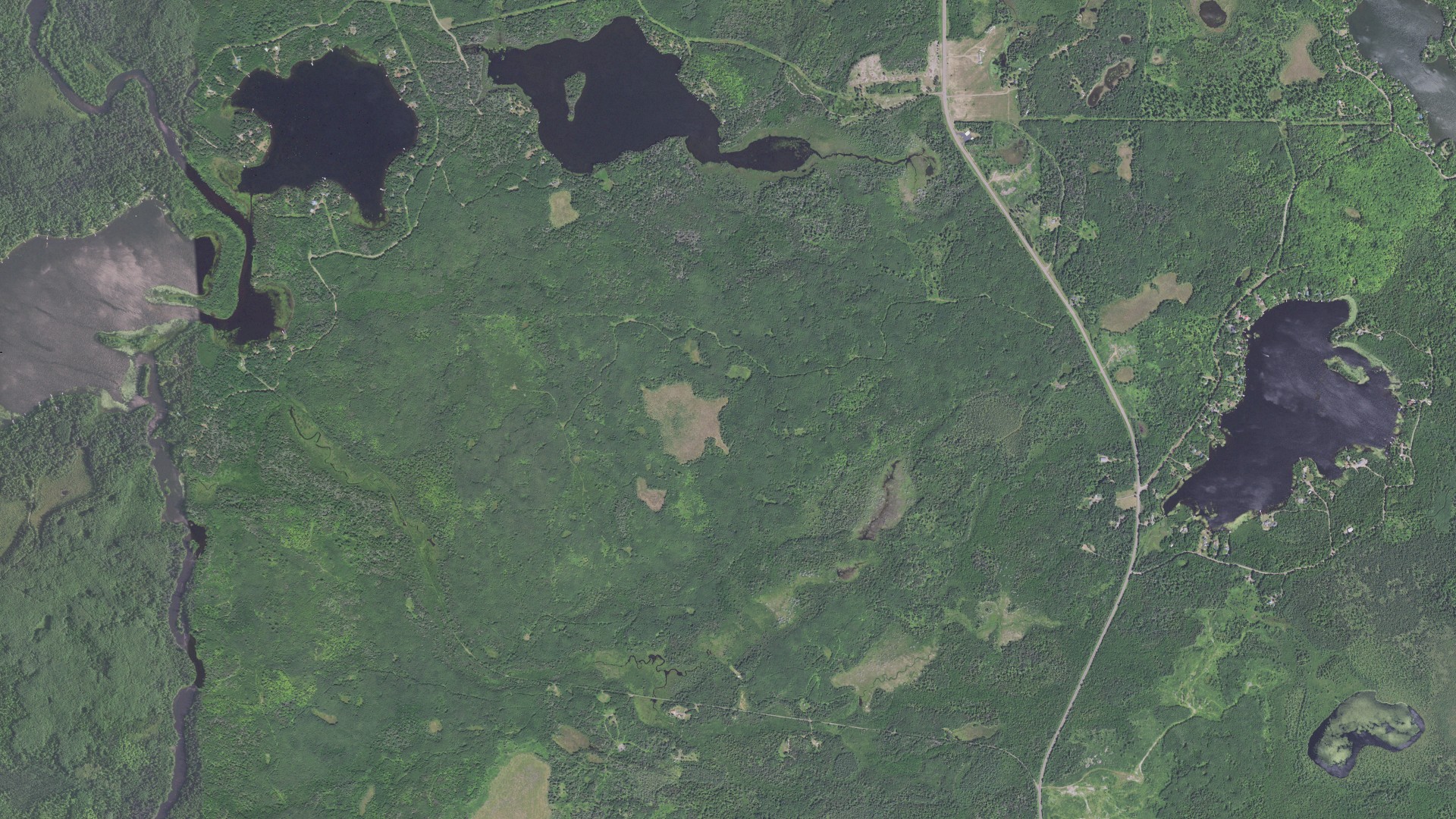 Aerial view of land around North Star, Minnesota