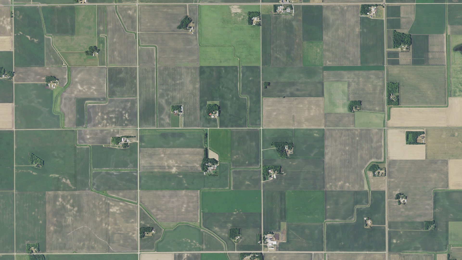 Natural-color aerial photograph of land around Moltke, Minnesota