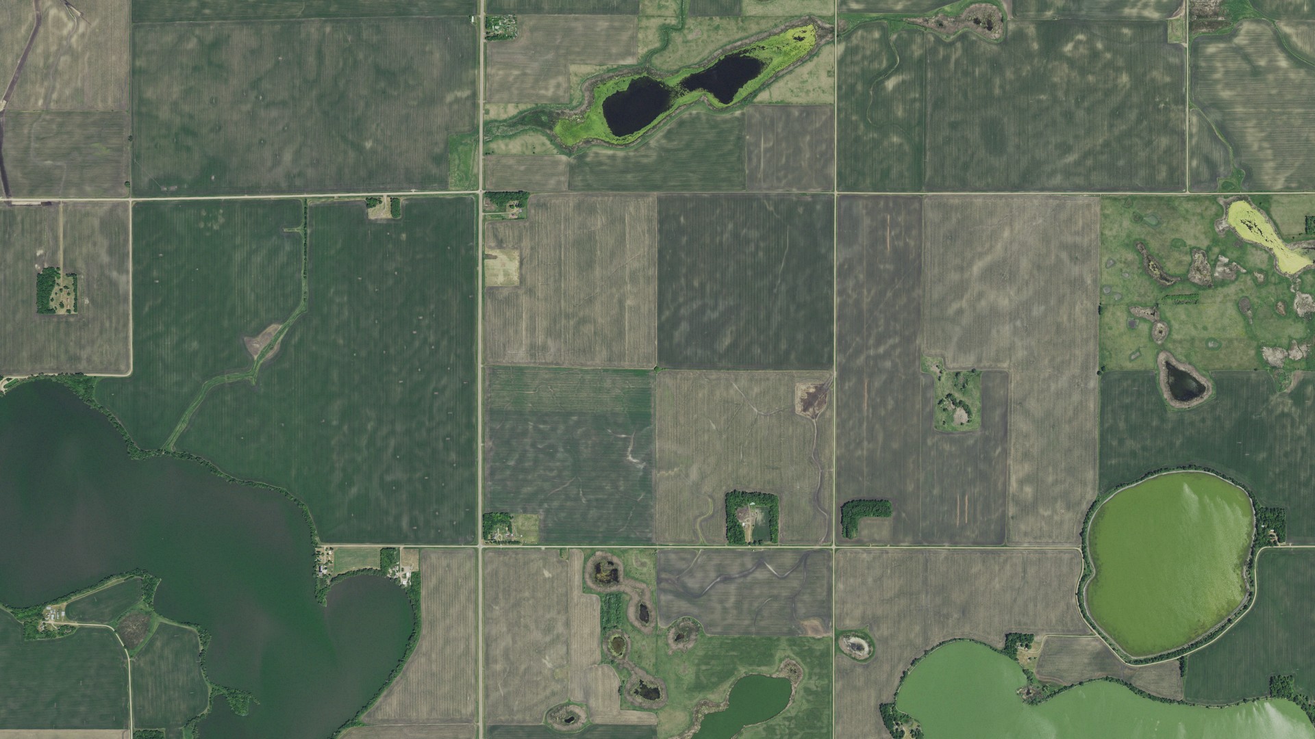 Aerial view of land around Scott, Minnesota
