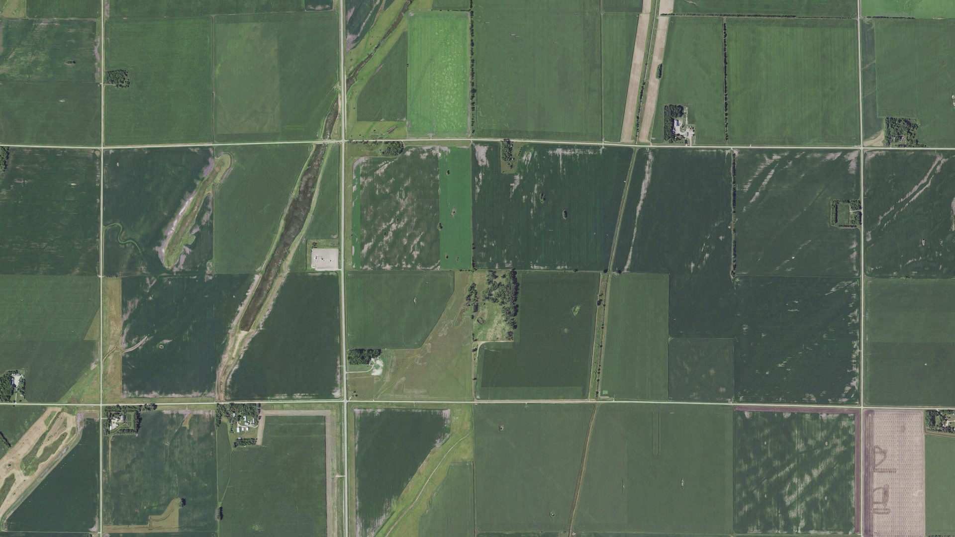 Aerial view of land around Monson, Minnesota