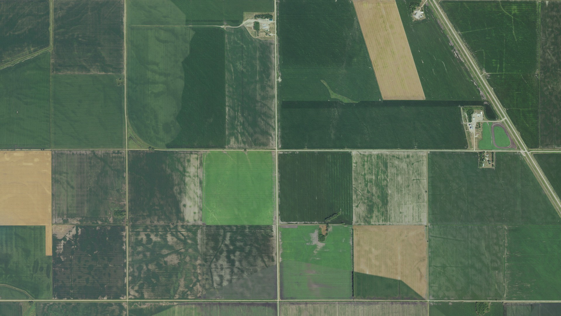 Aerial view of land around Tintah, Minnesota