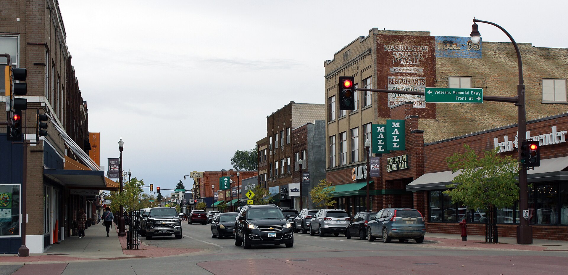 Washington Avenue at Front Street looking south Detroit Lakes, Minnesota