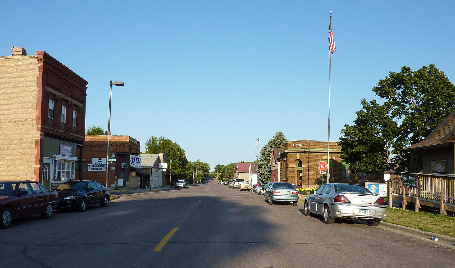 Downtown Elysian, Minnesota, USA.