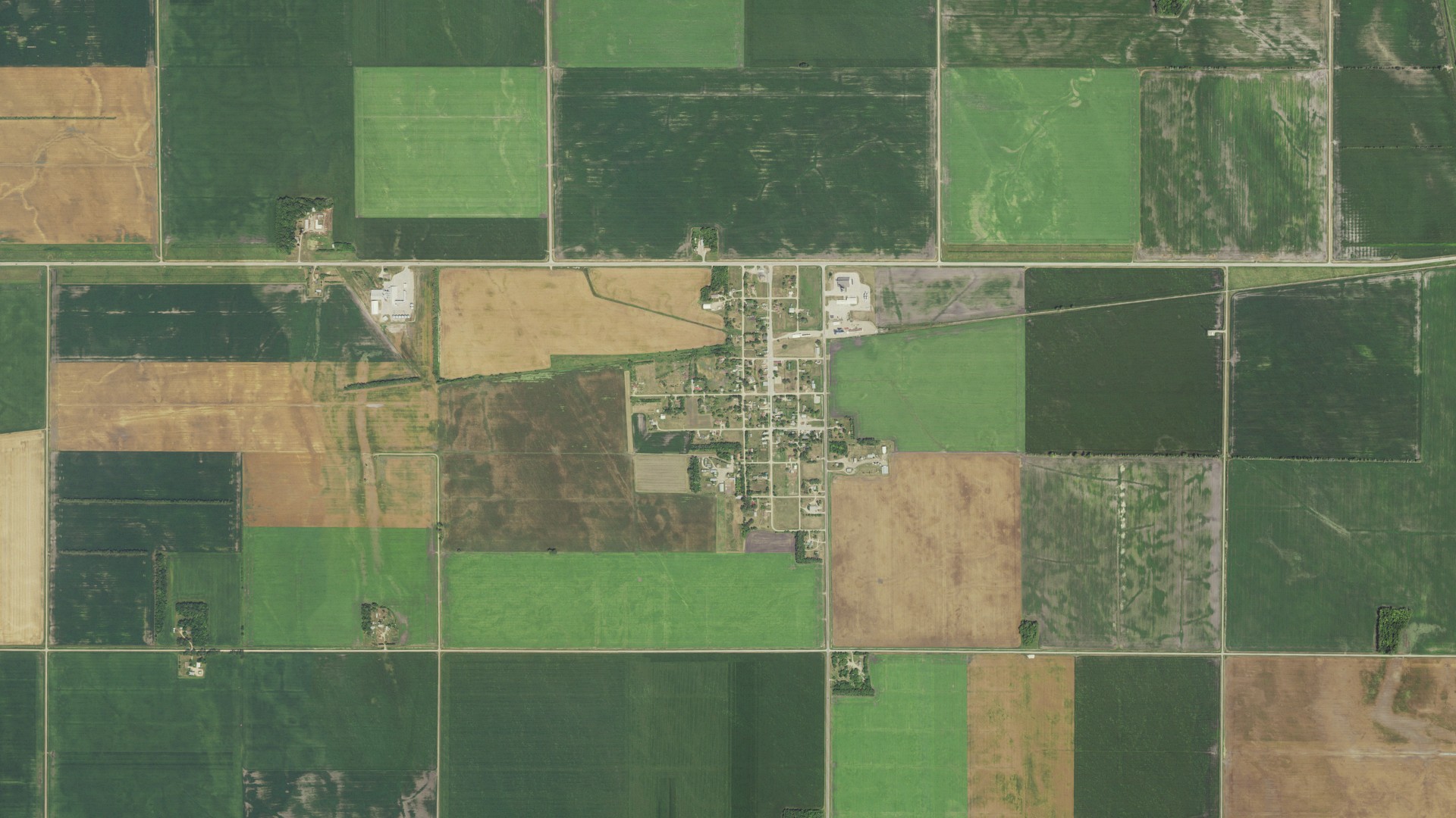 Aerial view of land around Foxhome, Minnesota