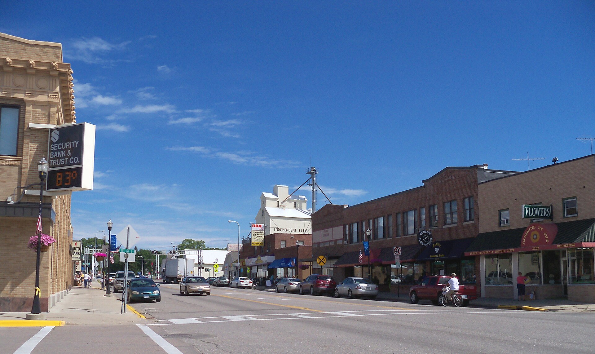 Street in Glencoe, Minnesota, USA.