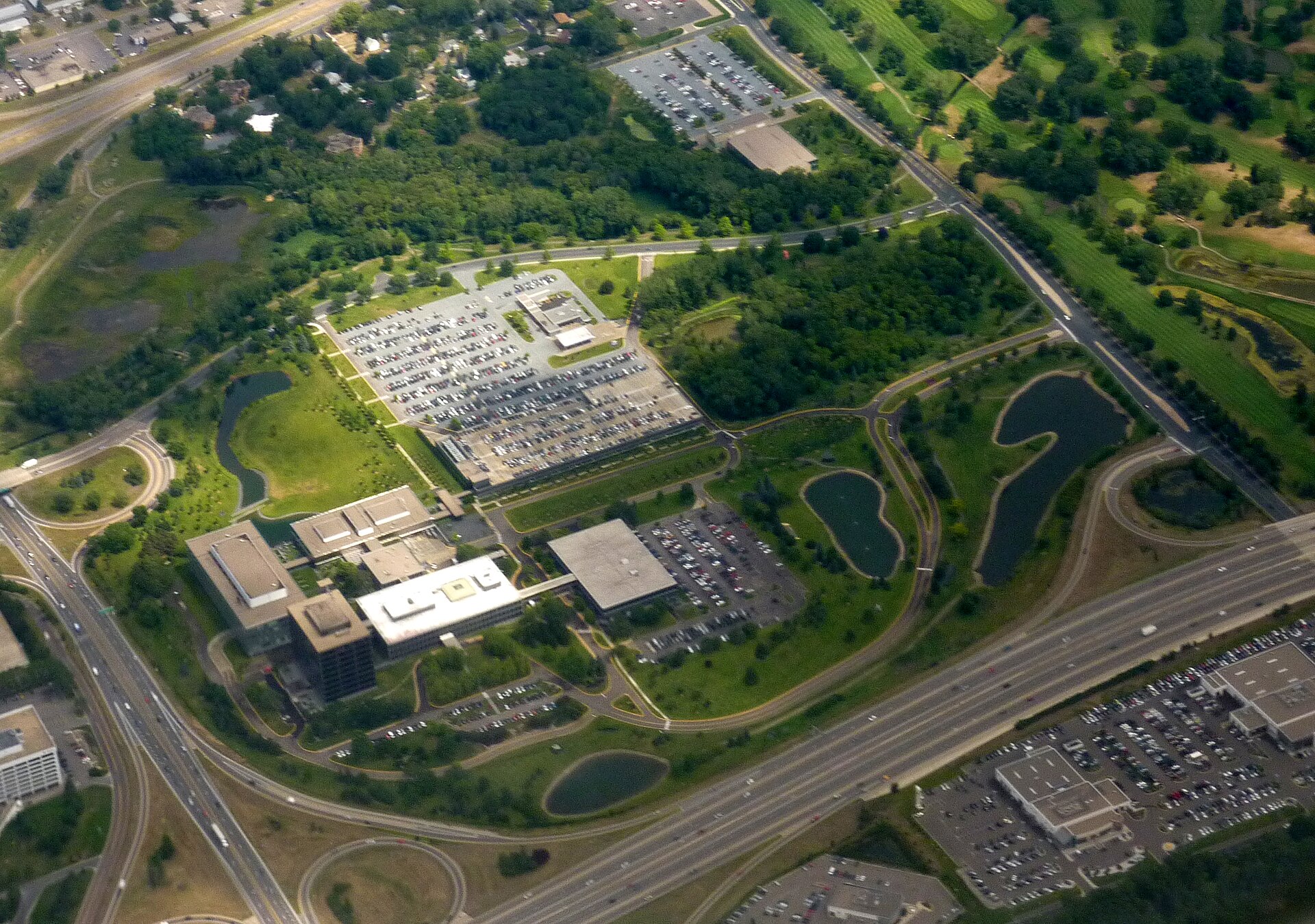 Aerial photo of the General Mills corporate headquarters campus, Golden Valley, Minnesota, USA.