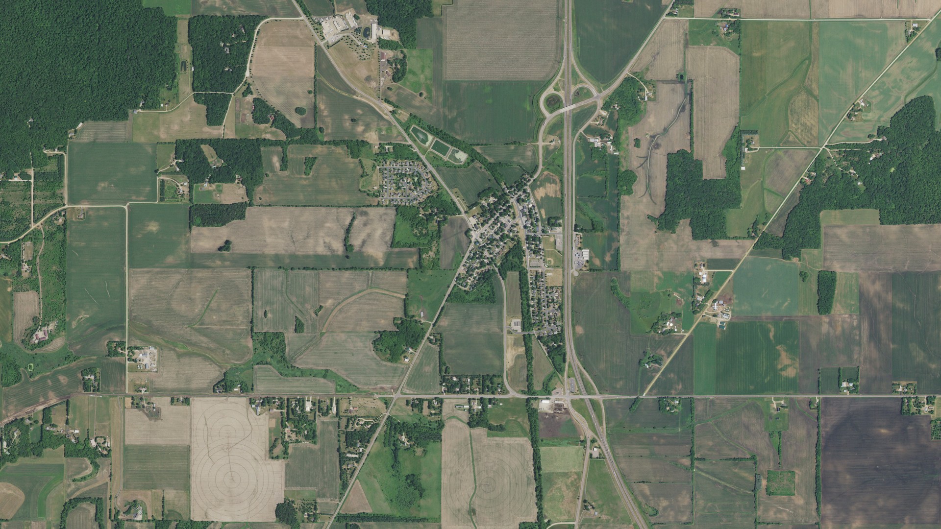 Aerial view of land around Hampton, Minnesota