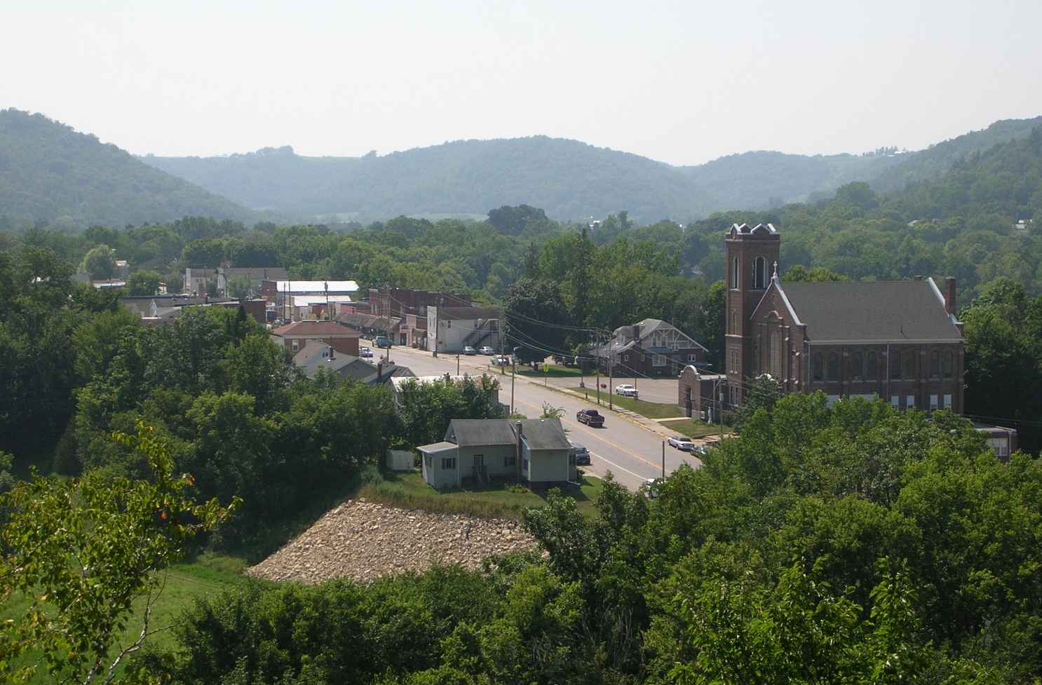 Downtown streets in Hokah, Minnesota