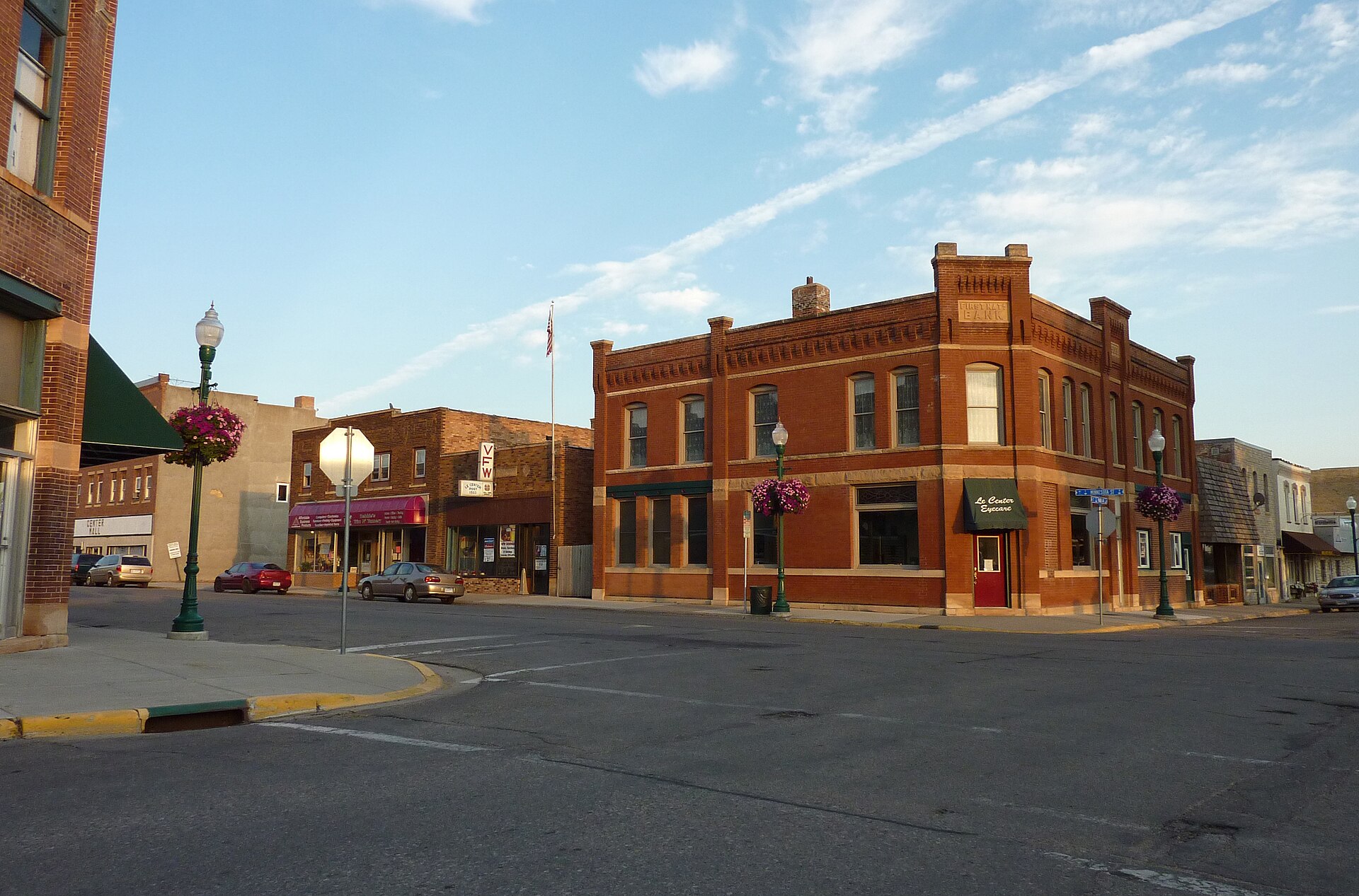 Downtown Le Center, Minnesota, USA.