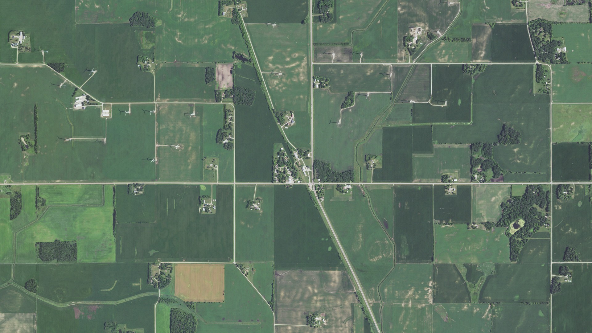 Aerial view of land around Manchester, Minnesota