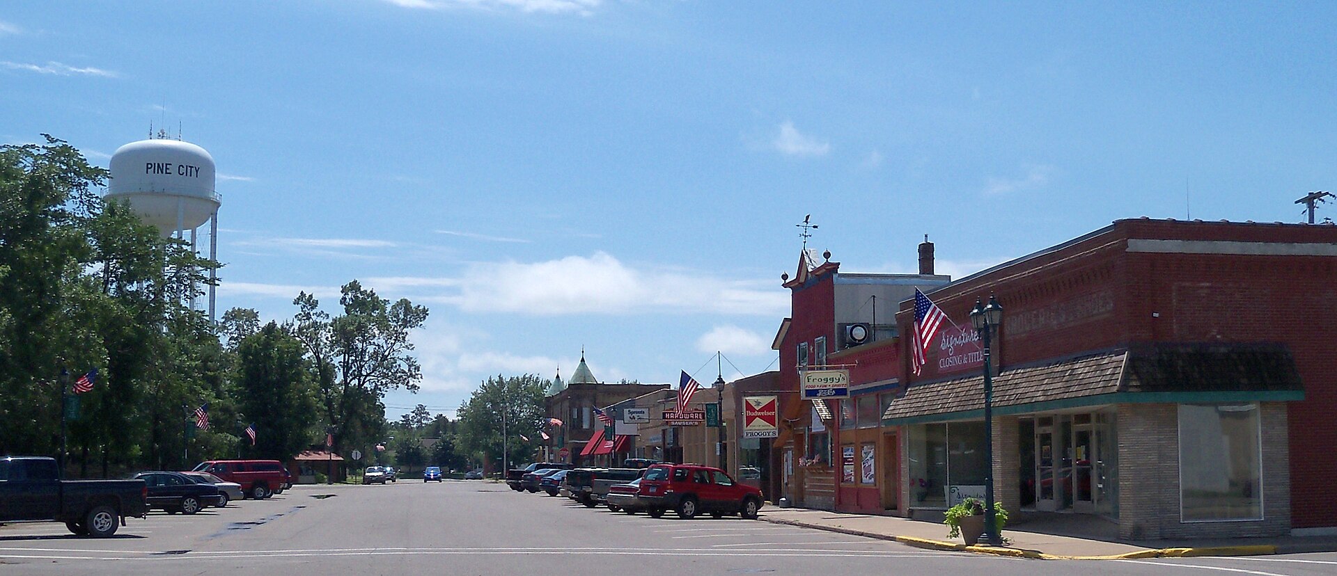 Street scene in Pine City, Minnesota
