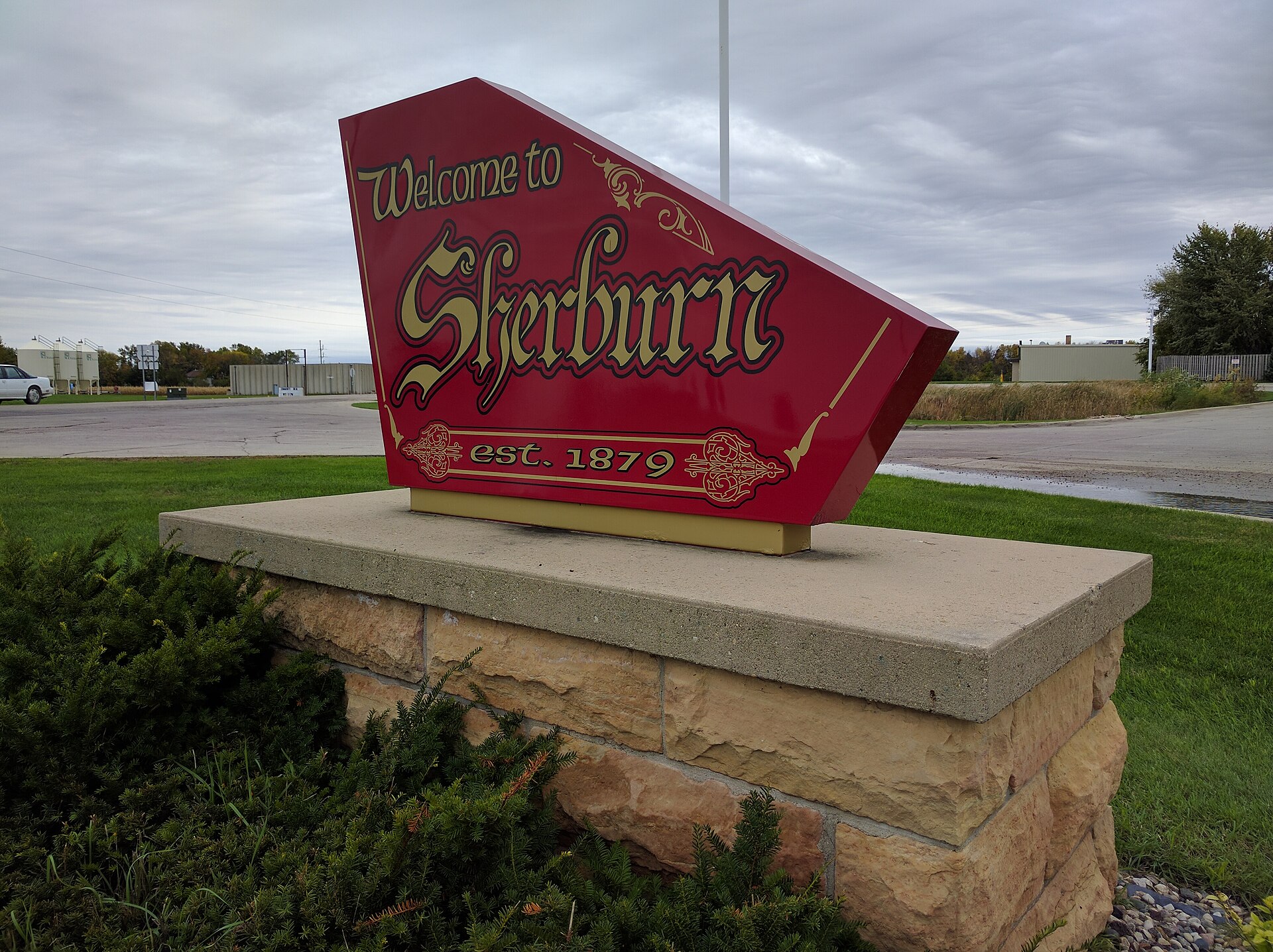 Sign at entrance to town — Sherburn, Minnesota