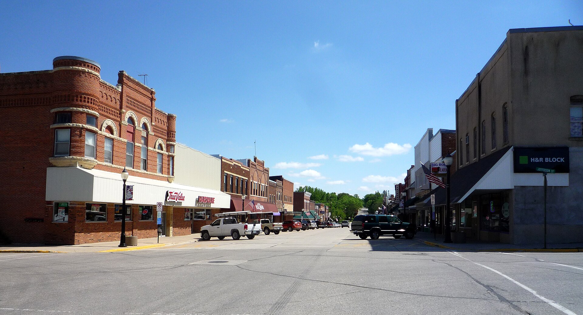 Downtown streets in Spring Valley, Minnesota