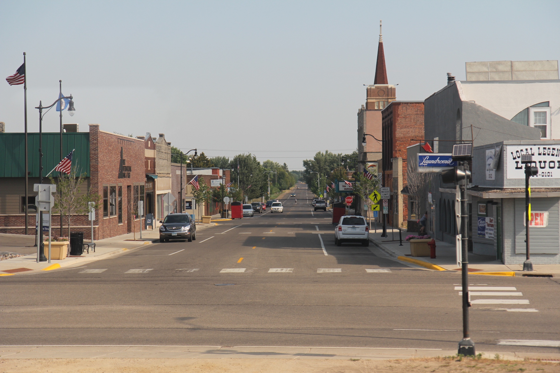 Downtown streets in Staples, Minnesota