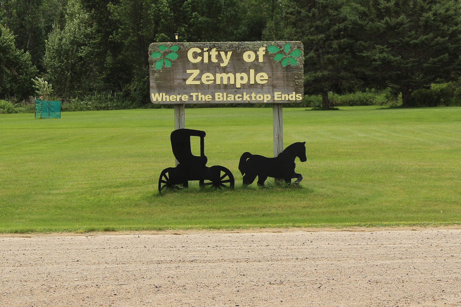 Welcome sign Where The Blacktop Ends Zemple, Minnesota