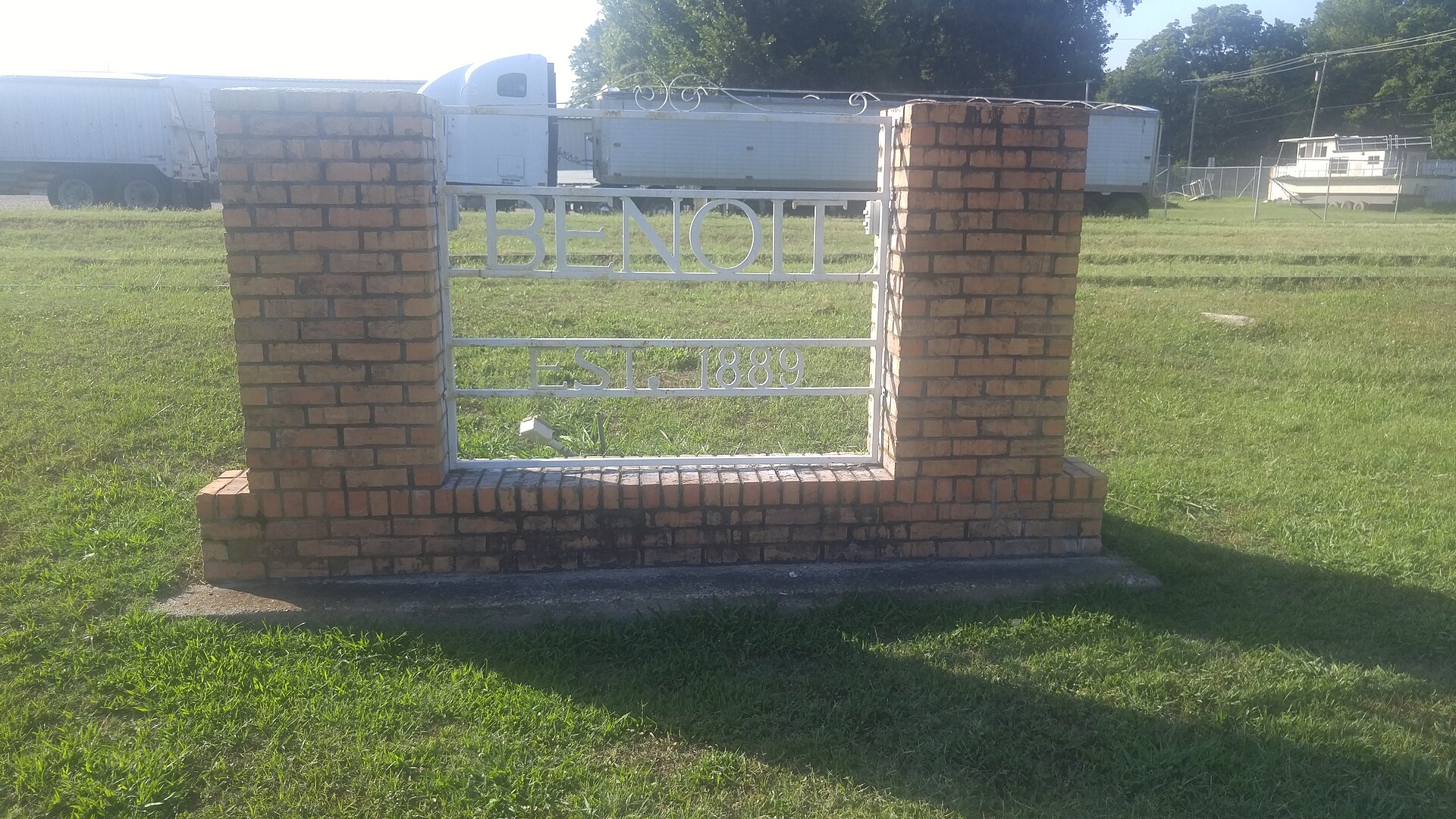 Sign located on Mississippi Highway 1 — Benoit, Mississippi