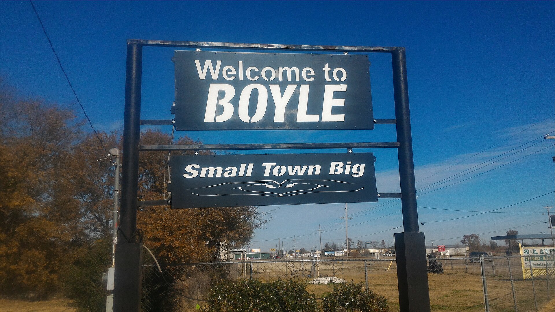 Welcome sign located at the intersection of Mississippi Highway 446 and US Highway 61 — Boyle, Mississippi
