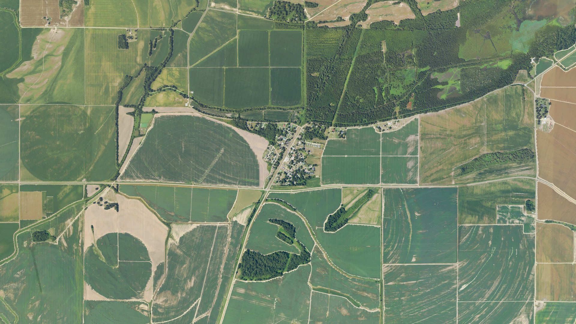 Natural-color aerial photograph of land around Coahoma, Mississippi