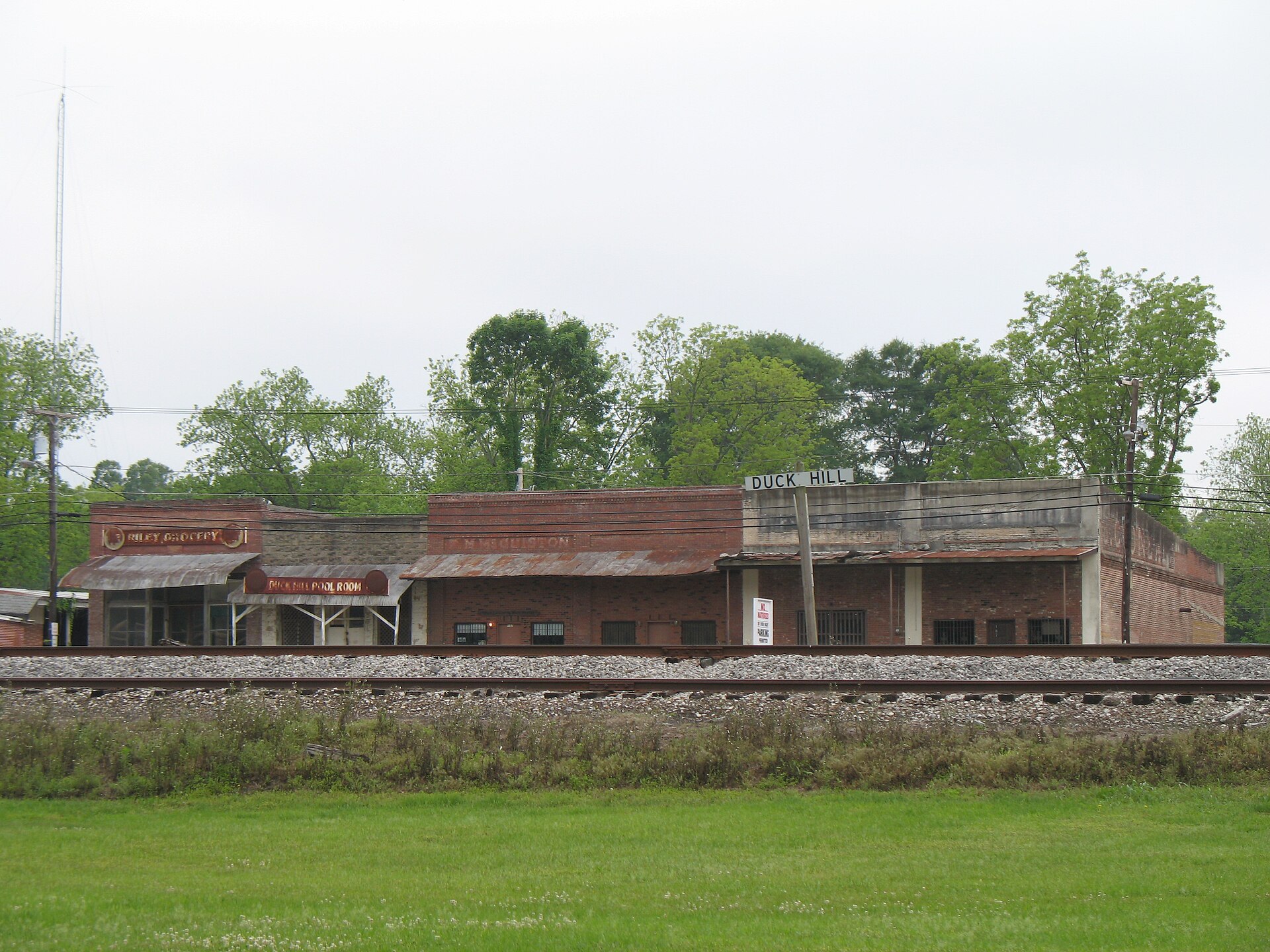 Across the tracks from downtown Duck Hill. — Mississippi