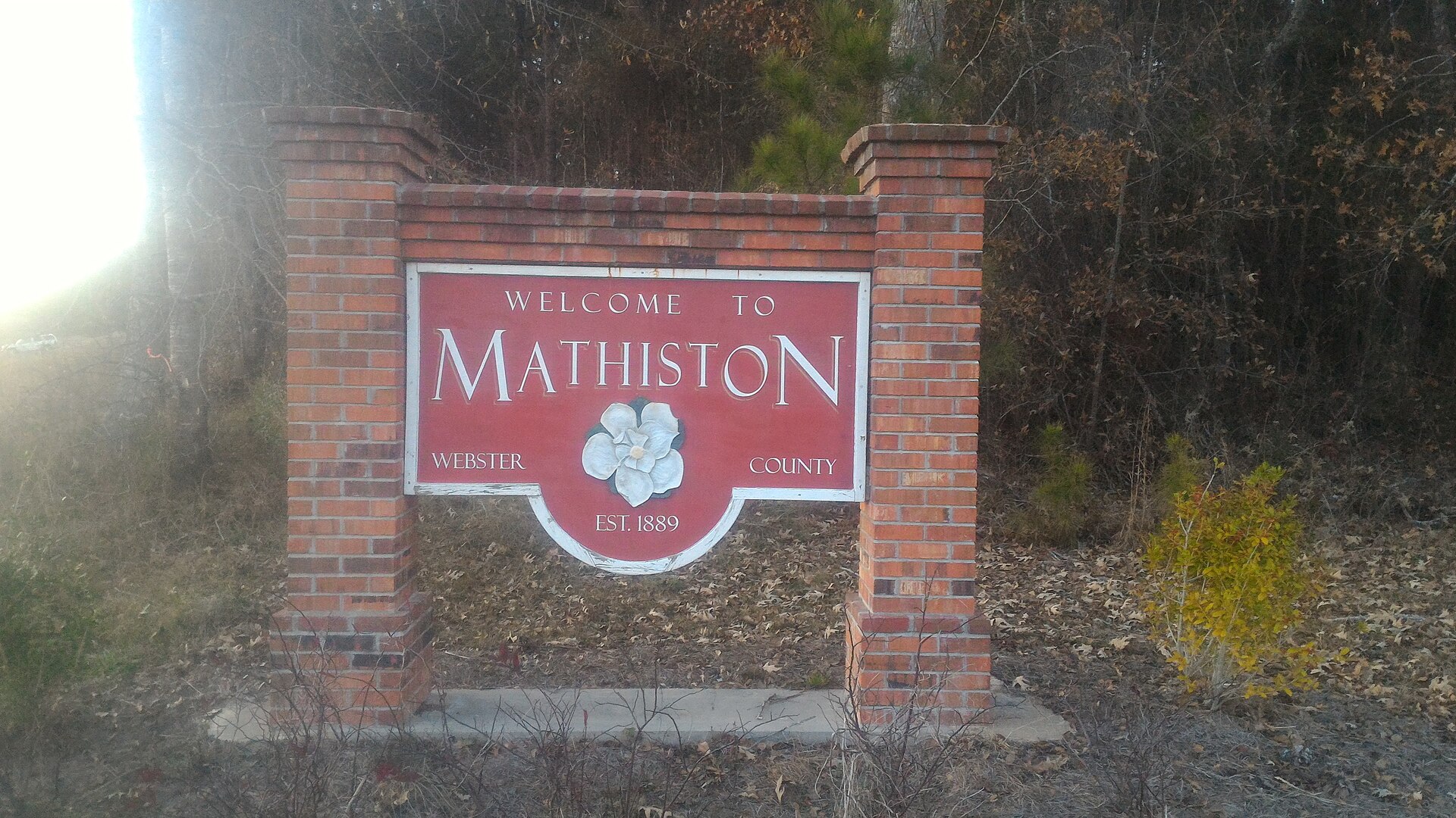 Sign located on Highway 82 West — Mathiston, Mississippi