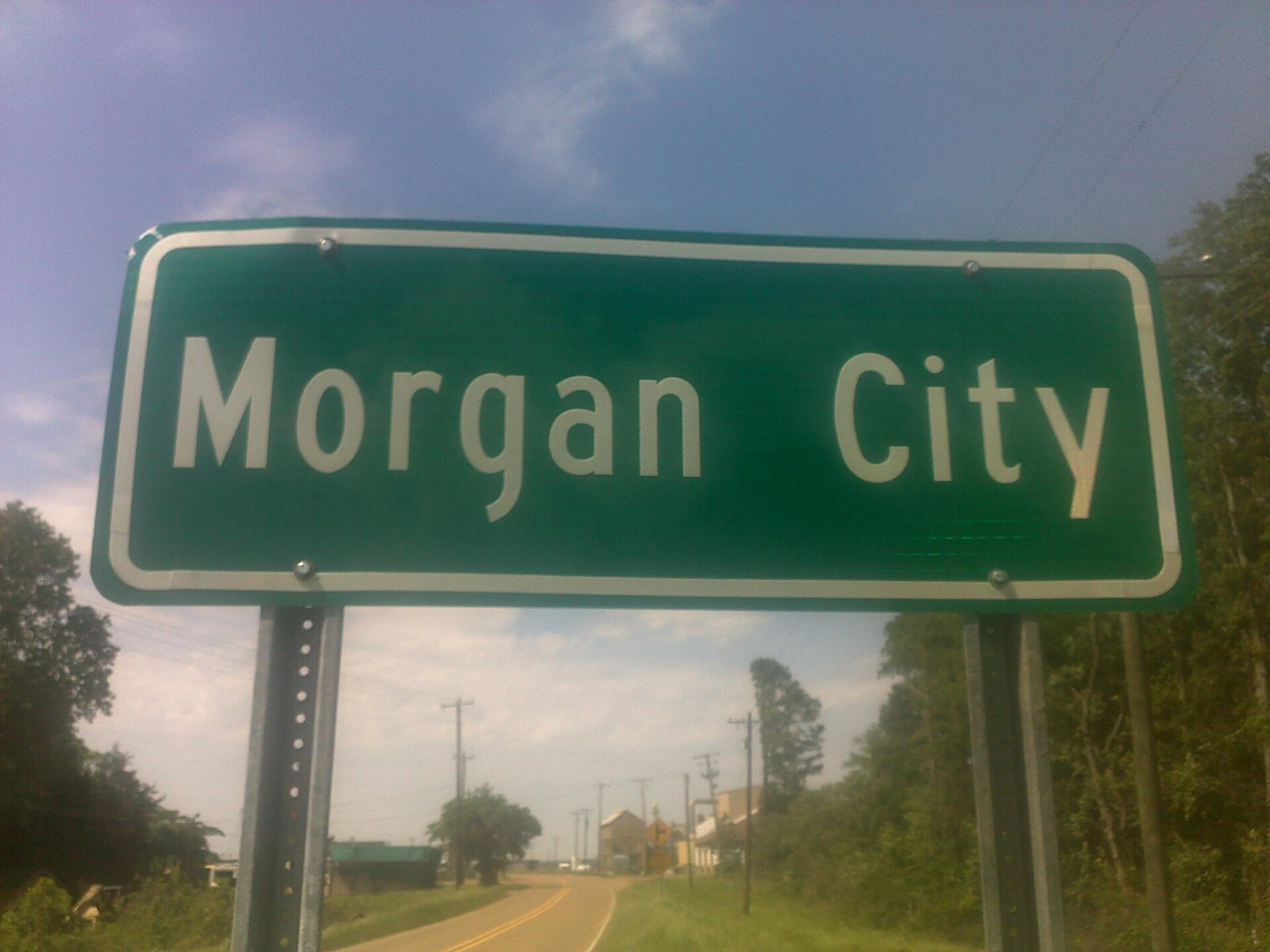 Morgan City Mississippi Highway Sign on Mississippi Highway 7