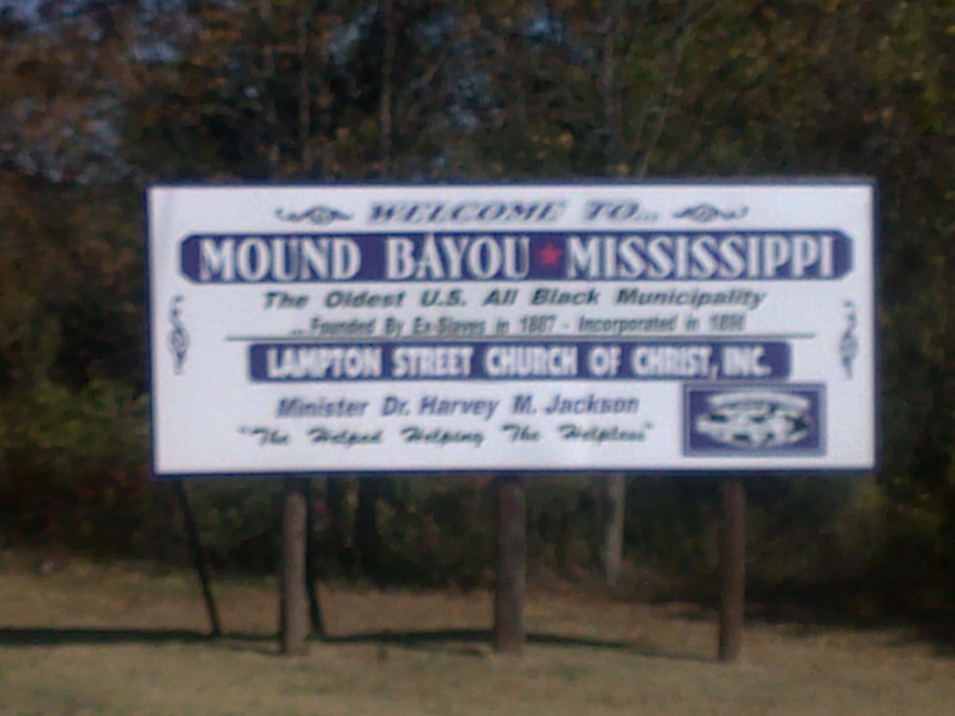 Mound Bayou info sign along Highway 161 (Old Highway 61) — Mississippi