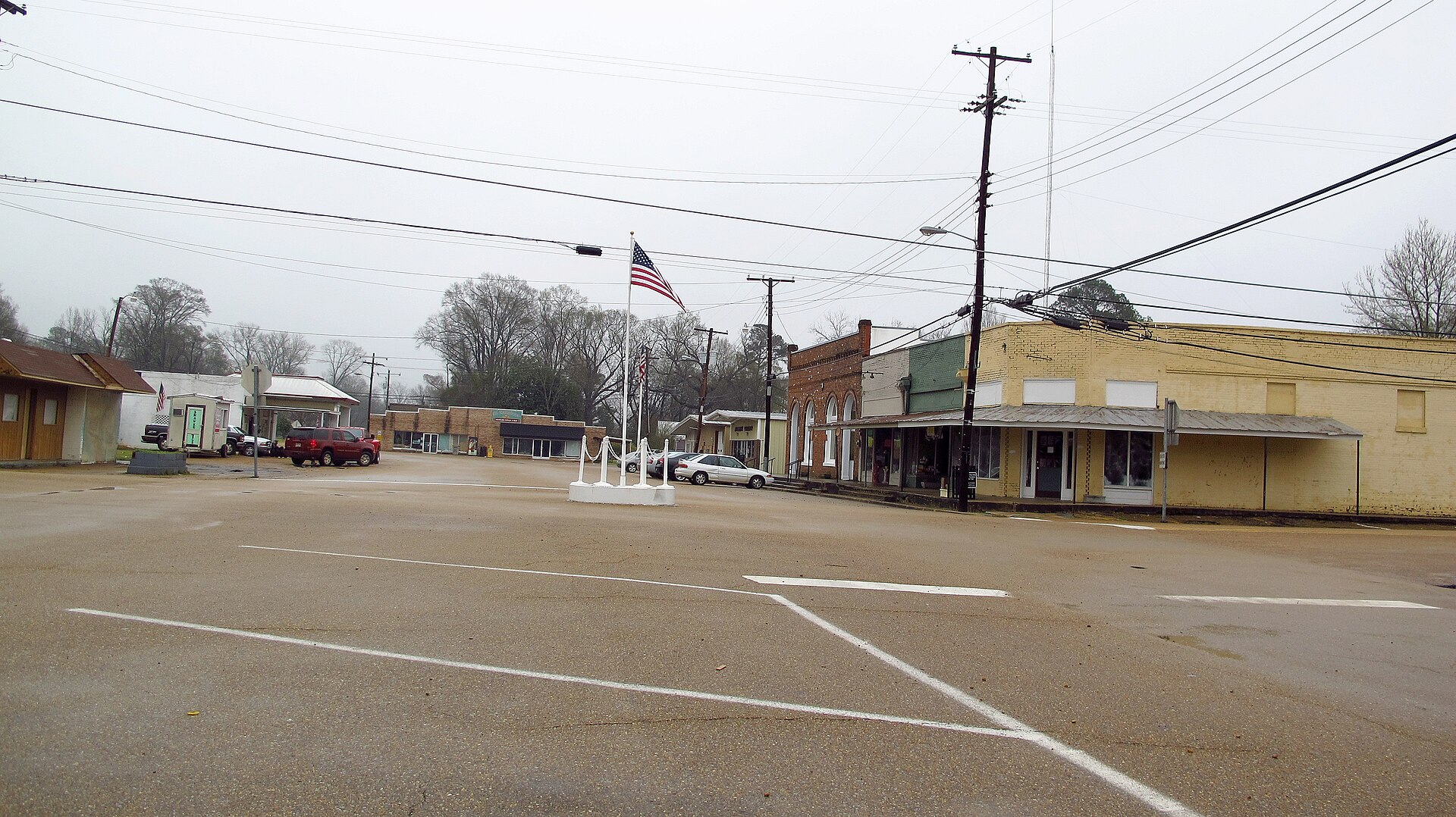 Main Street in North Carrollton, Mississippi.