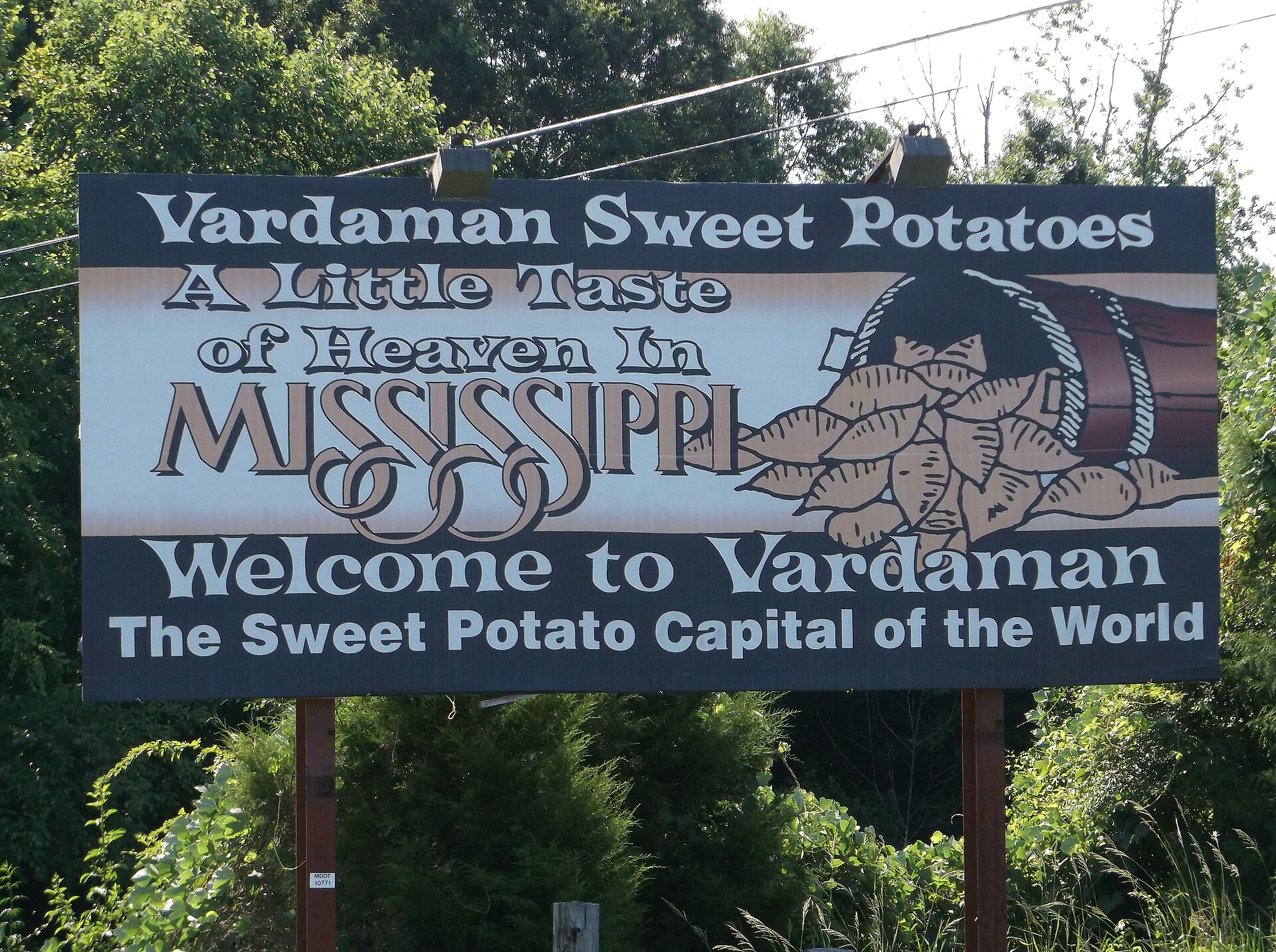 Sign located on Mississippi Highway 8 — Vardaman, Mississippi