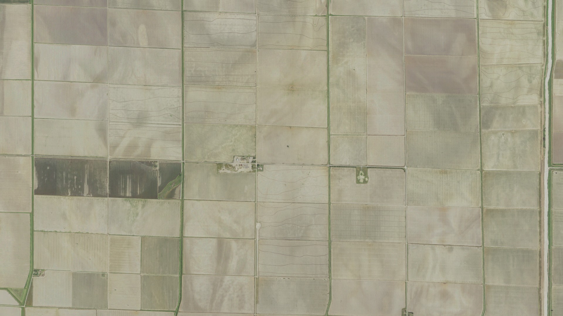 Natural-color aerial photograph of land around Baker, Missouri