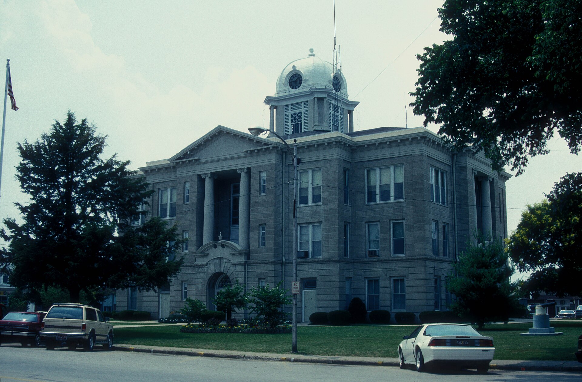 SCENE OF THE DRAMATIC TRIAL OF FRANK JAMES IN 1882; HE WAS TRIED FOR THE ROBBERY OF THE GALLATIN BANK AND THE MURDER OF A MAN NAMED SCHEETZ. — Daviess County, Missouri