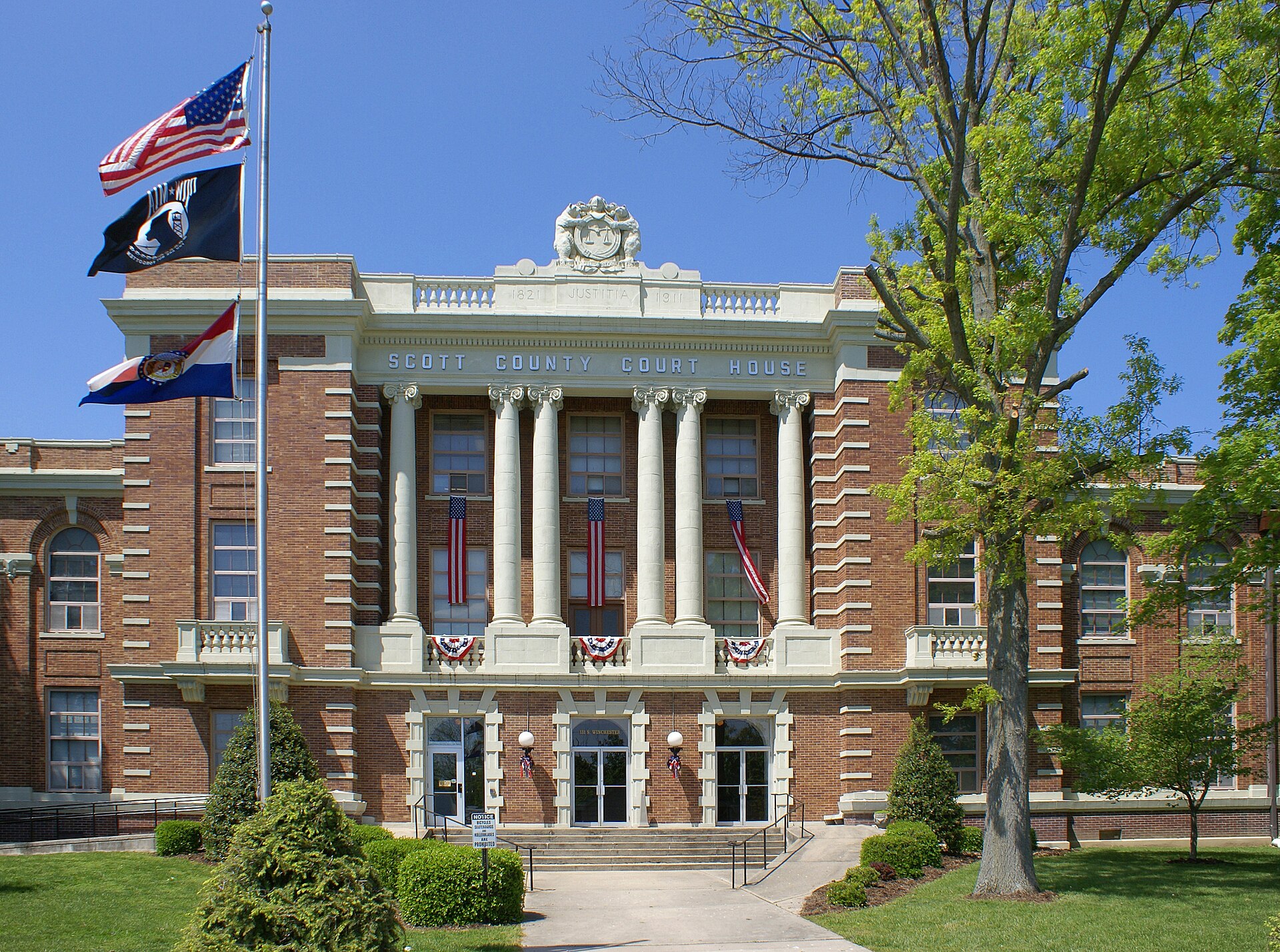 Scott County, Missouri Courthouse, 131 S. Winchester St. Benton, Missouri.