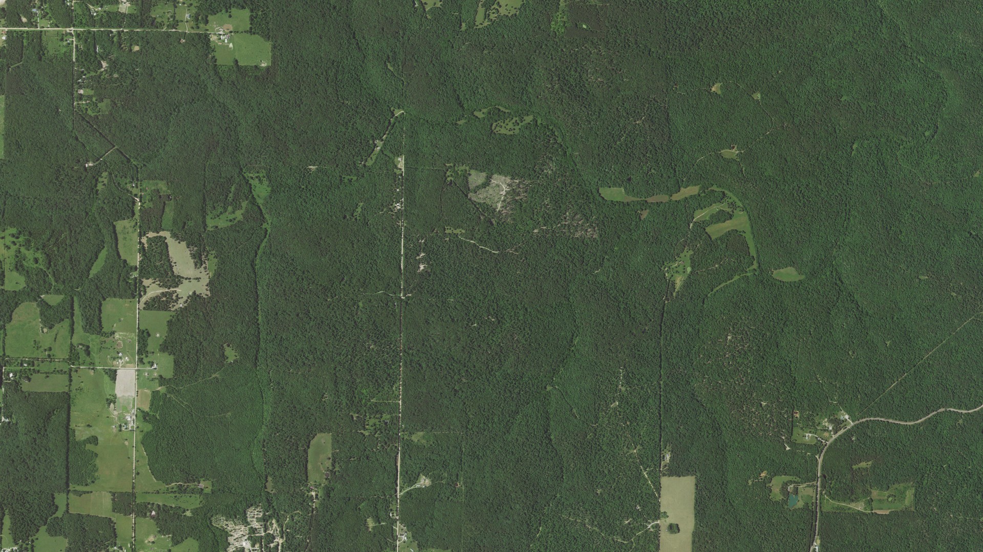 Aerial view of land around Jackson, Missouri
