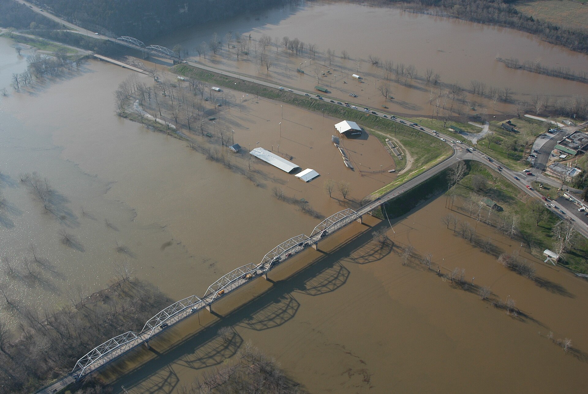 Shadowrock Park Area during Apr 2008 flood — Forsyth, Missouri