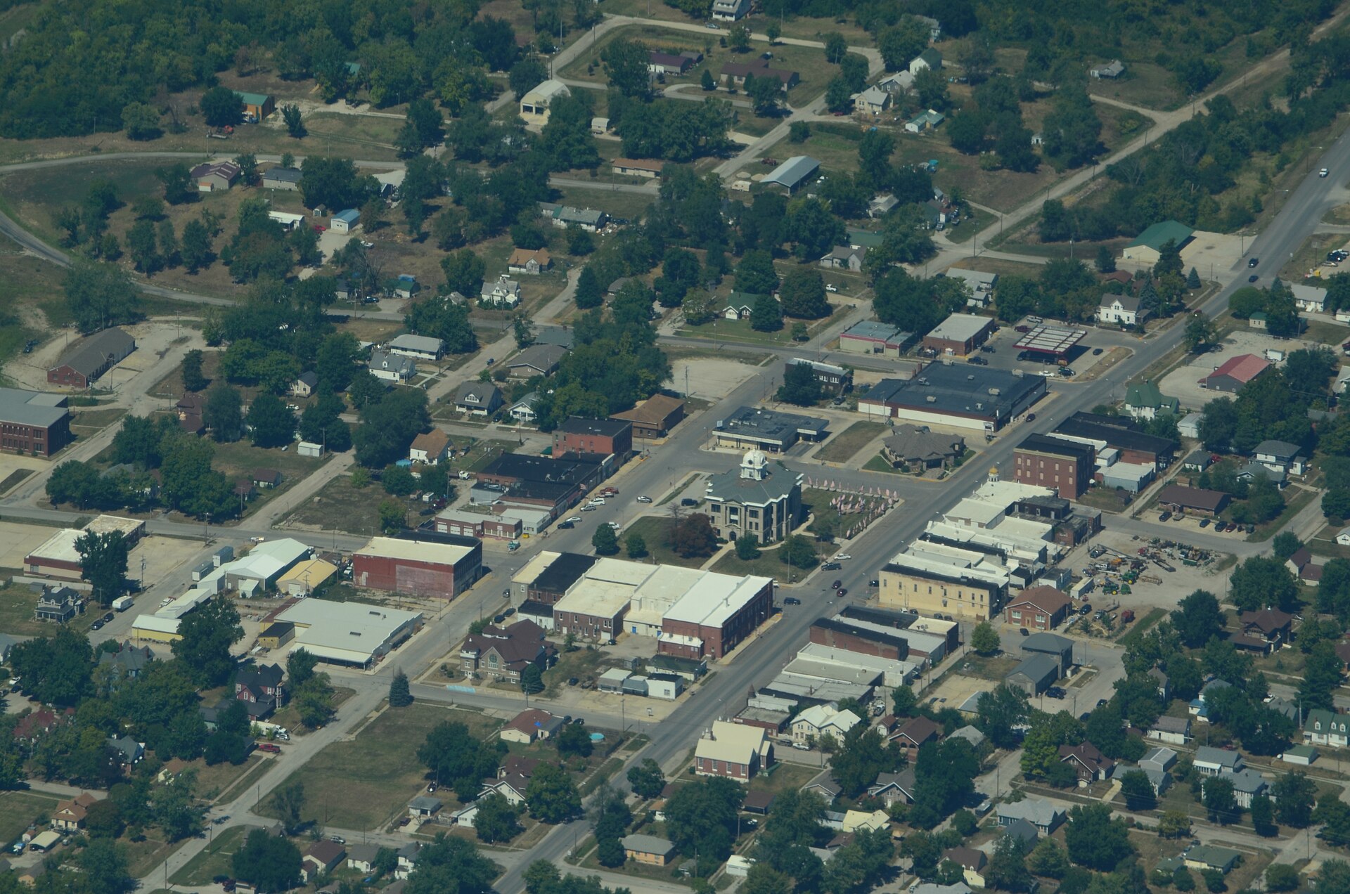 Aerial view of Gallatin, Missouri
