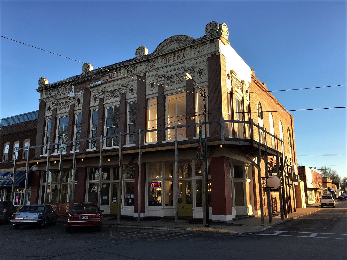 Greenfield Opera House Building Renovations continue on the community's signature historic structure. — Missouri