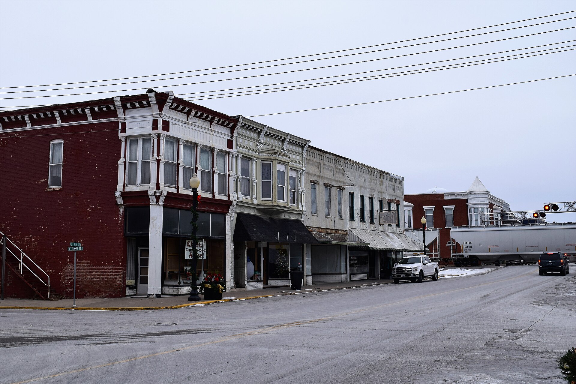 Downtown Monroe City, Missouri.