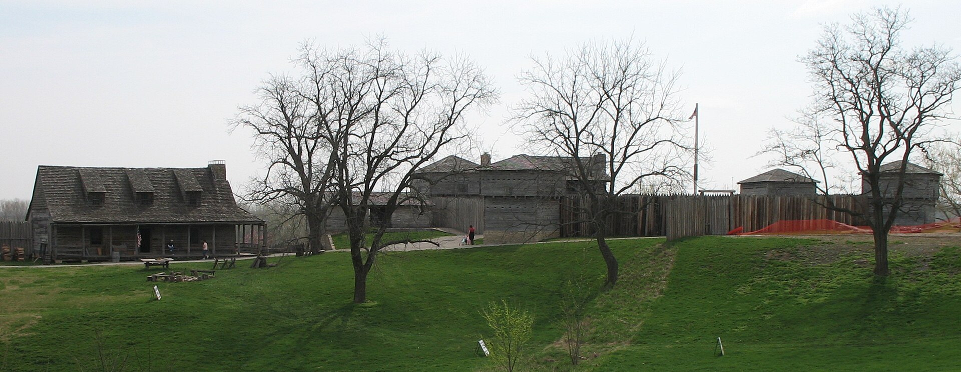 Fort Osage in March 2007 from west. The "factory" trading post is on the left. Photo by poster. — Sibley, Missouri