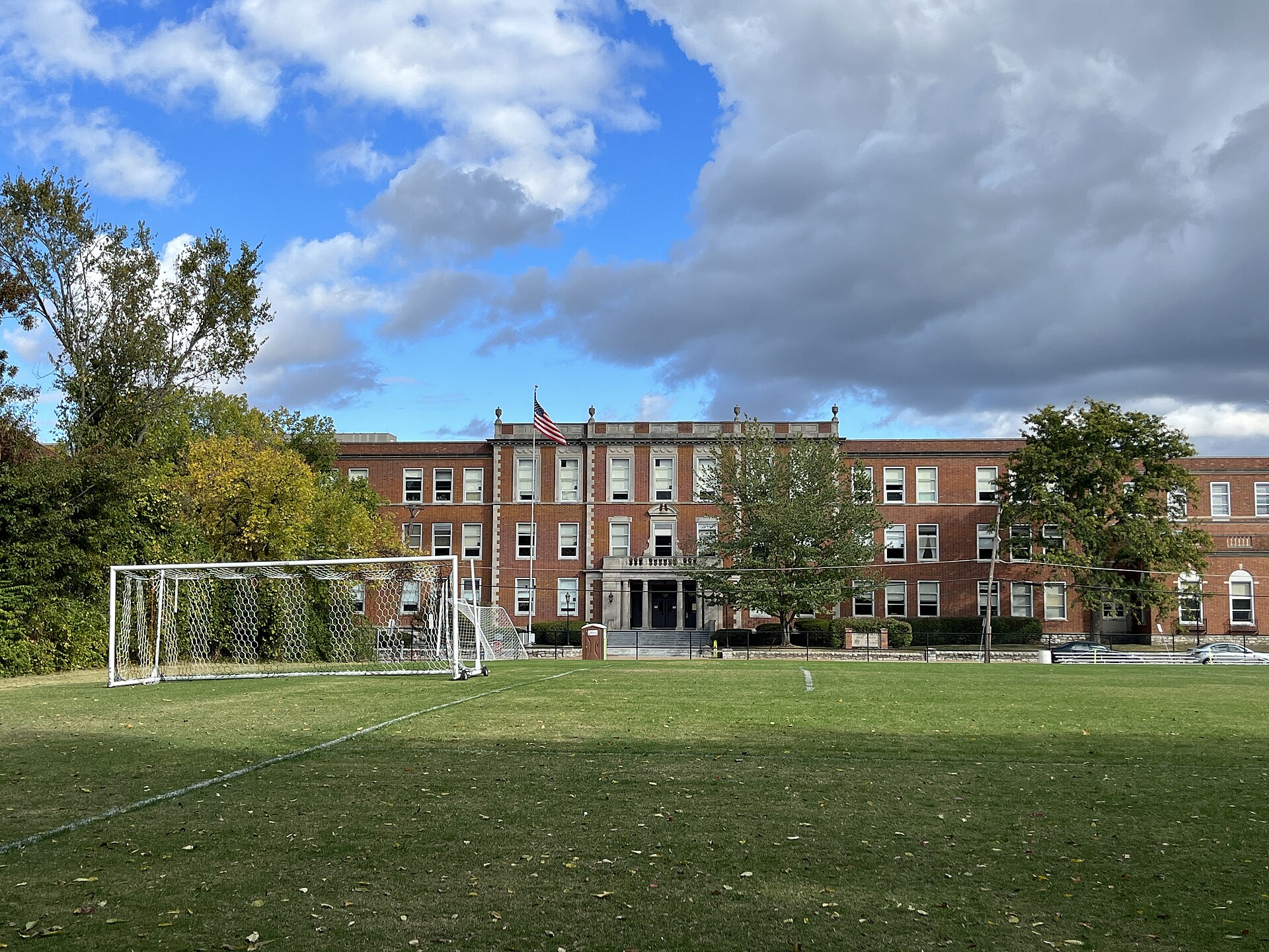 The senior entrance of WGHS, taken from far away for a good picture — Webster Groves, Missouri