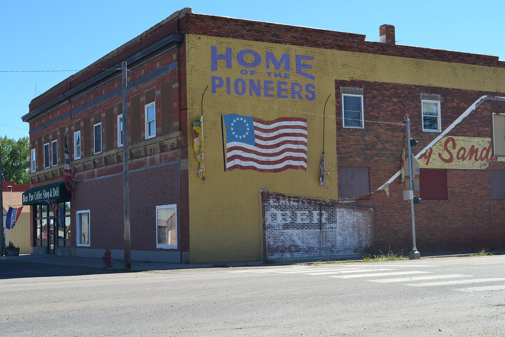 Intersection of Johannes and Broadway in Big Sandy, Montana