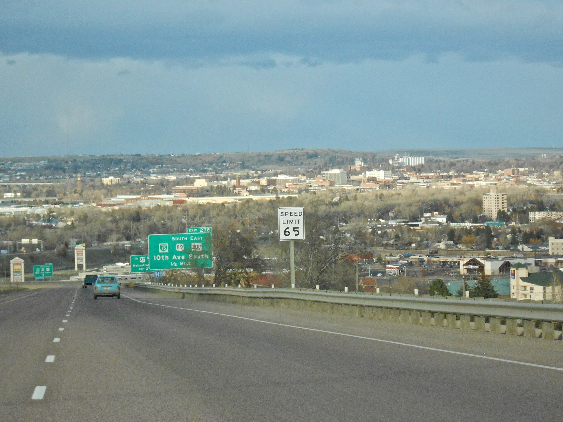 Overview of Great Falls, Montana as seen from Interstate 15