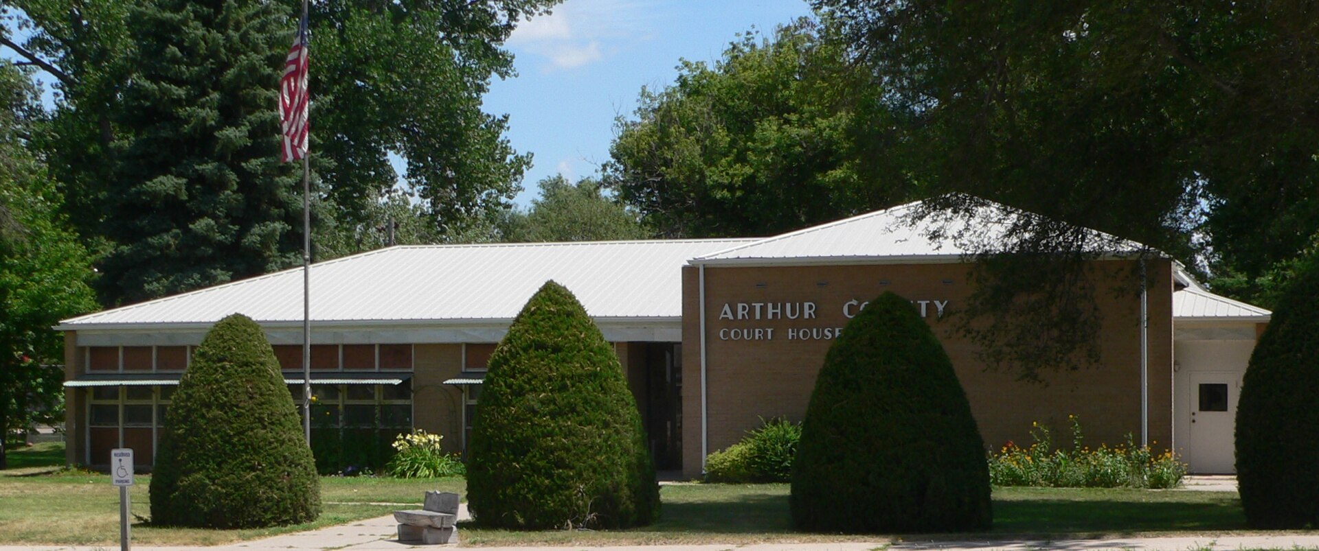 Arthur County courthouse in Arthur, Nebraska; seen from the north. According to a plaque inside (photo uploaded), the courthouse was built in 1961.