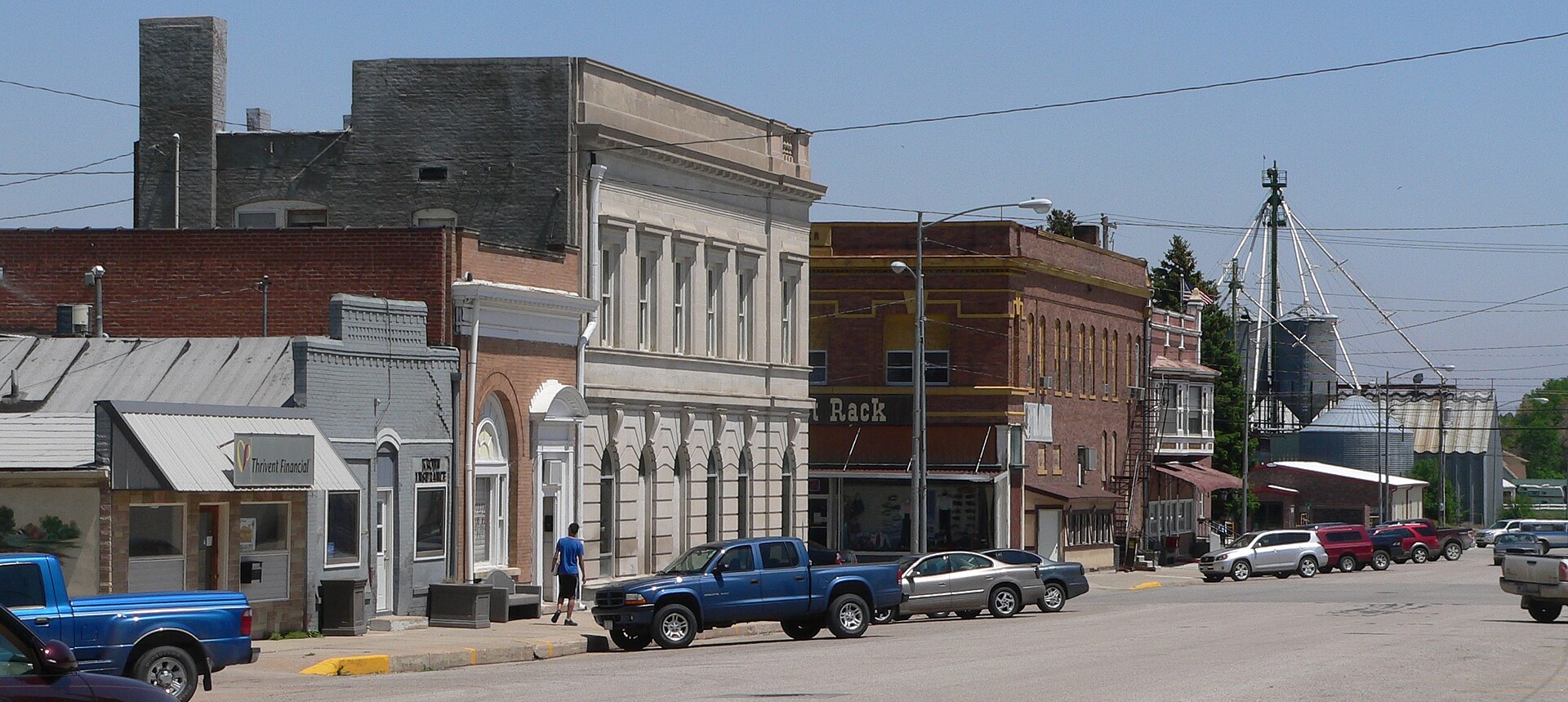 North side of West Church Street in Albion, Nebraska; looking eastward from about 5th Street.